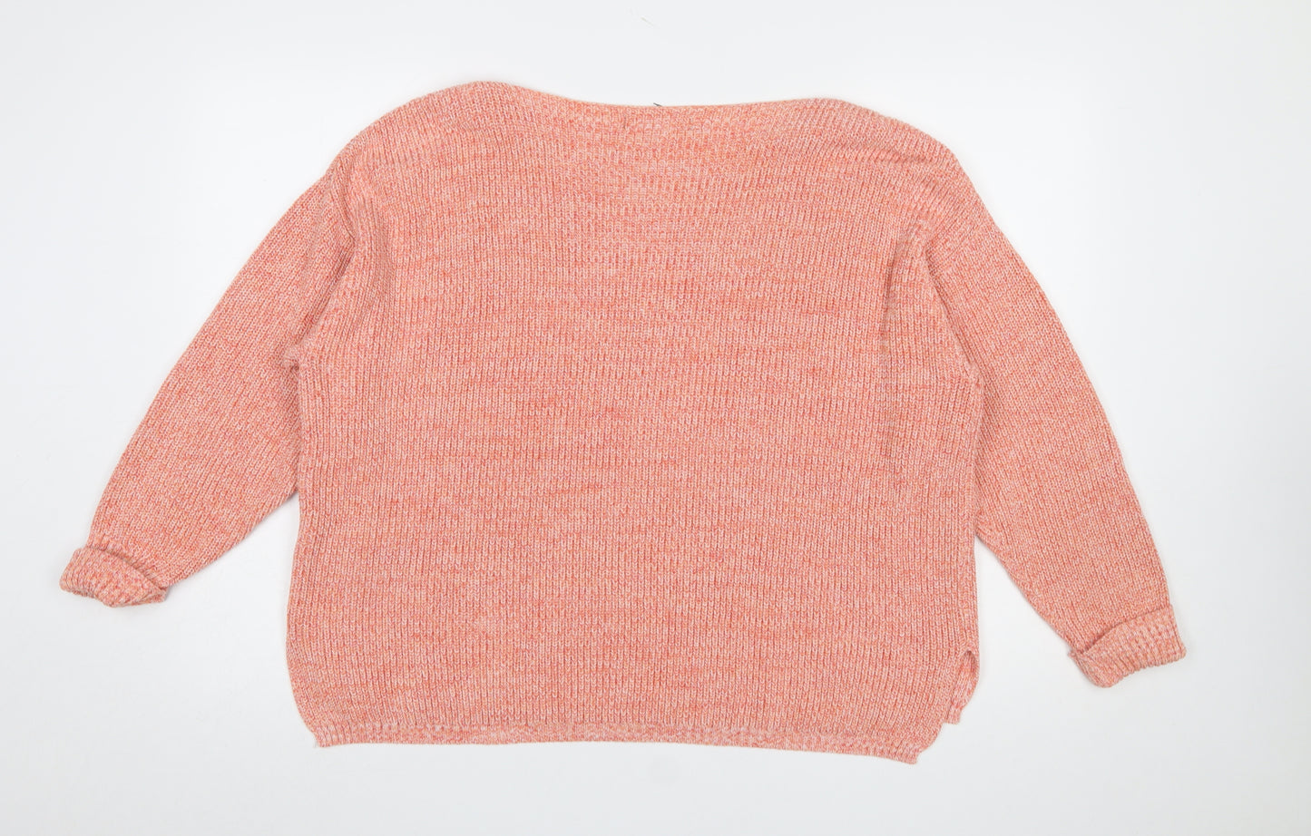 Marks and Spencer Women’s Orange Knit Cotton XL Boat Neck Jumper