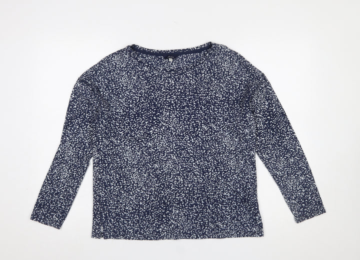 Joules Womens Blue Floral Long Sleeve Cotton T-Shirt UK 10