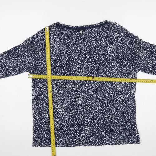 Joules Womens Blue Floral Long Sleeve Cotton T-Shirt UK 10