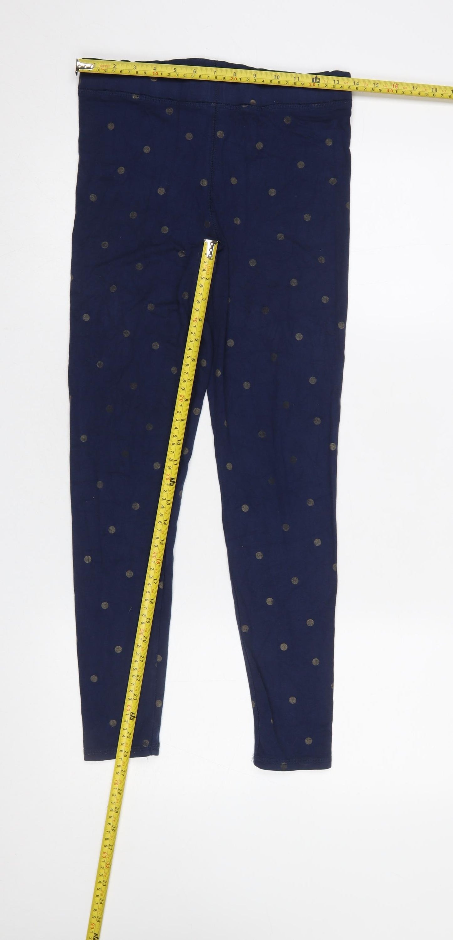 Boden Women's Blue Polka Dot Cotton Stretch Leggings Size 12