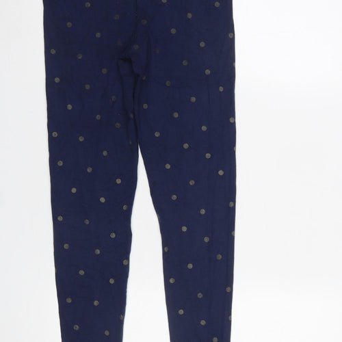 Boden Women's Blue Polka Dot Cotton Stretch Leggings Size 12