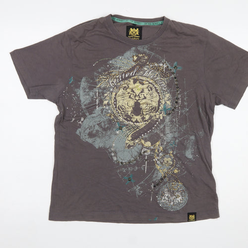 Gifted Heroes Unisex Grey Cotton Graphic T-Shirt M