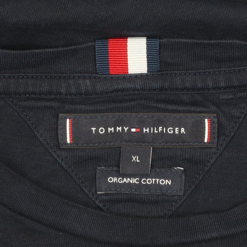 Tommy Hilfiger Men's Blue XL Organic Cotton Crew Neck T-Shirt