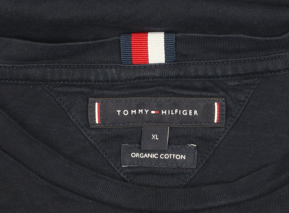 Tommy Hilfiger Men's Blue XL Organic Cotton Crew Neck T-Shirt