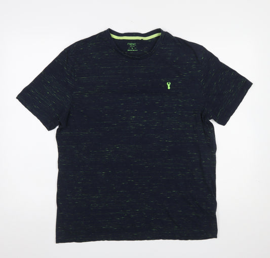 Next Men's Blue Regular Fit Crew Neck Cotton T-Shirt Size L