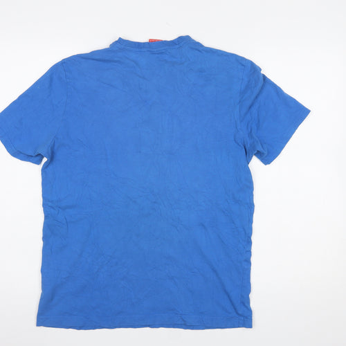 Puma Men's Blue Graphic Logo Crew Neck Cotton T-Shirt Size M