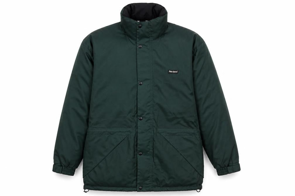 Front view of Peter Storm Men's Green Waterproof Parka Jacket, size M, Outdoor Coat