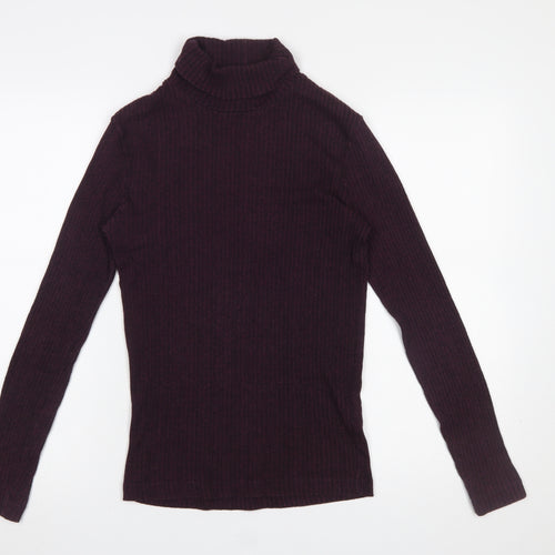 River Island Women’s Purple Roll Neck Knit Long Sleeve Top Size S