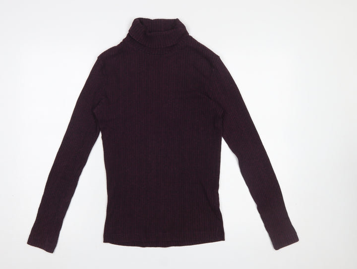 River Island Women’s Purple Roll Neck Knit Long Sleeve Top Size S
