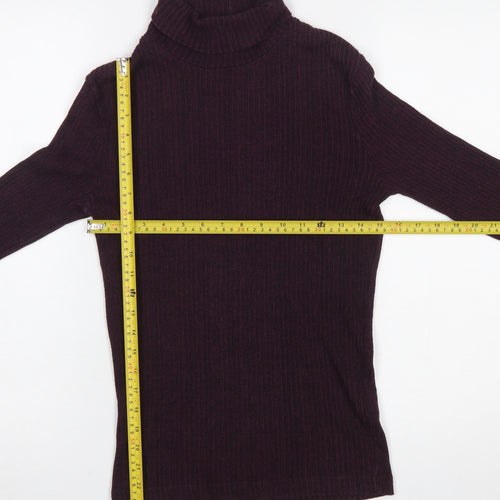 River Island Women’s Purple Roll Neck Knit Long Sleeve Top Size S