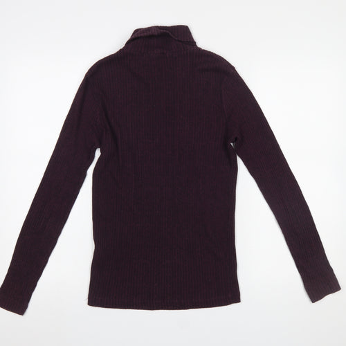 River Island Women’s Purple Roll Neck Knit Long Sleeve Top Size S