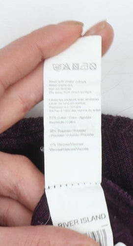 River Island Women’s Purple Roll Neck Knit Long Sleeve Top Size S