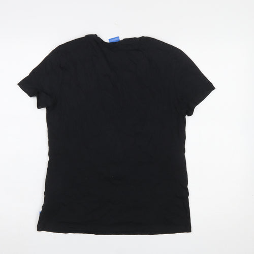 Adidas Womens Black Cotton Short Sleeve Logo T-Shirt Size 10