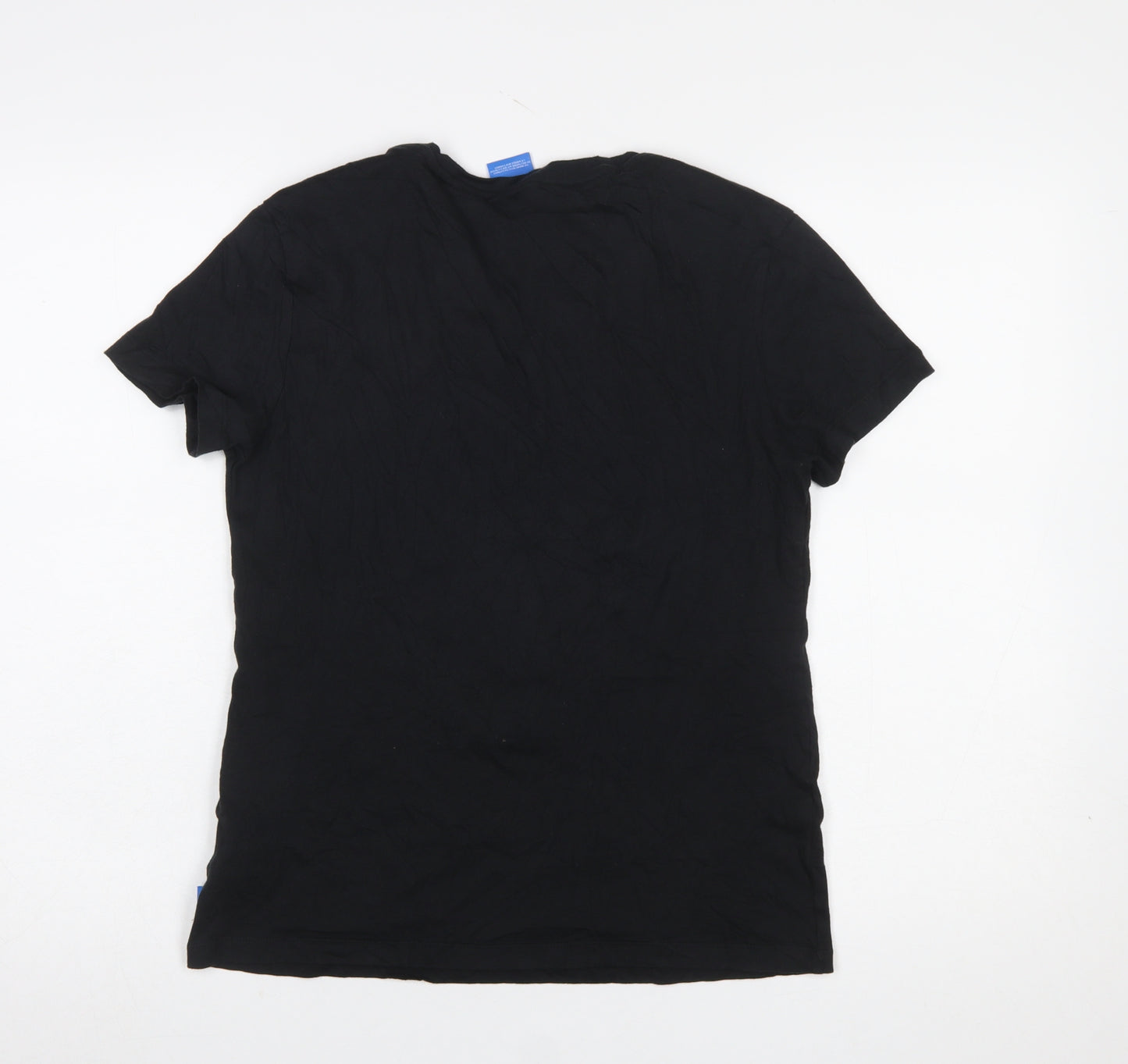 Adidas Womens Black Cotton Short Sleeve Logo T-Shirt Size 10