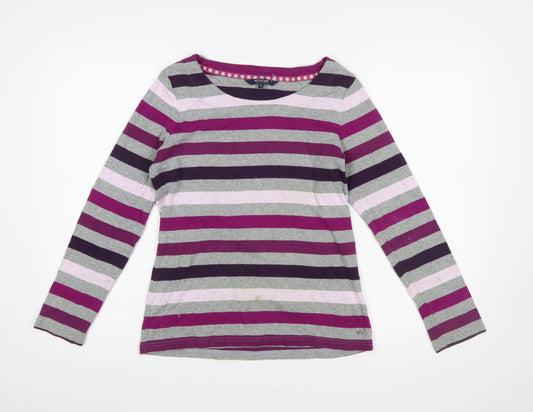 Maine New England Women’s Multicoloured Striped Cotton Long Sleeve Top Size 12