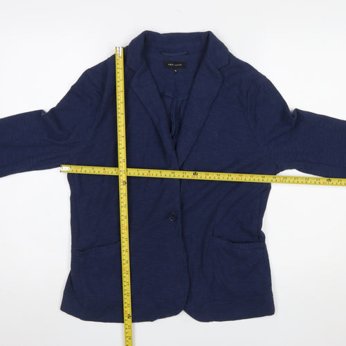 New Look Womens Blue Size 14 Cotton Blend Blazer Jacket