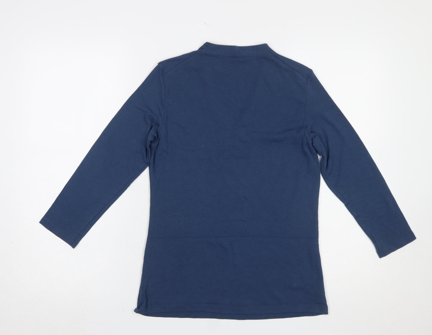 Orvis Women's Blue V-Neck Long Sleeve Cotton Modal Top Size S