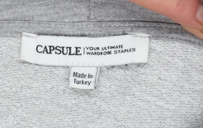 Capsule Womens Grey Animal Print Hooded Pullover Sweatshirt Size M