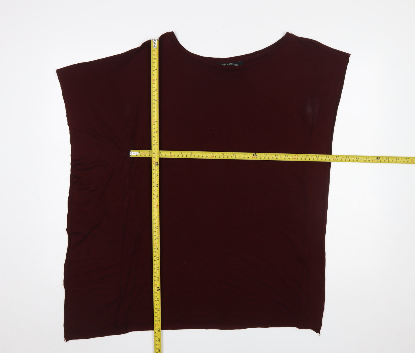 AllSaints Womens Brown Relaxed Fit Viscose Jersey Sleeveless Top M