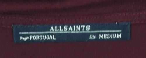 AllSaints Womens Brown Relaxed Fit Viscose Jersey Sleeveless Top M