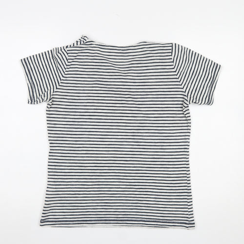 Regatta Women Blue Striped Cowl Neck Short Sleeve T-Shirt Size 12