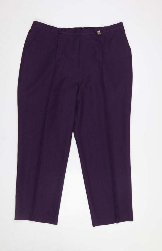 Marks and Spencer Women's Purple Size 18 Short Pleated Trousers