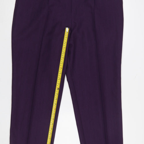 Marks and Spencer Women's Purple Size 18 Short Pleated Trousers