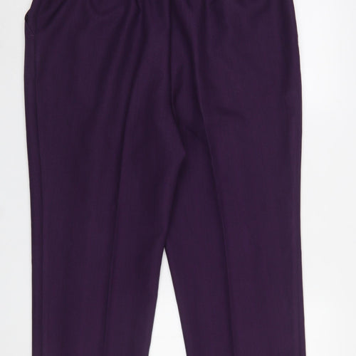 Marks and Spencer Women's Purple Size 18 Short Pleated Trousers