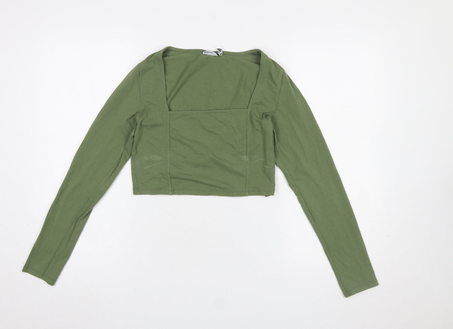 ASOS DESIGN Women’s Green Cropped Long Sleeve Square Neck Top UK 10