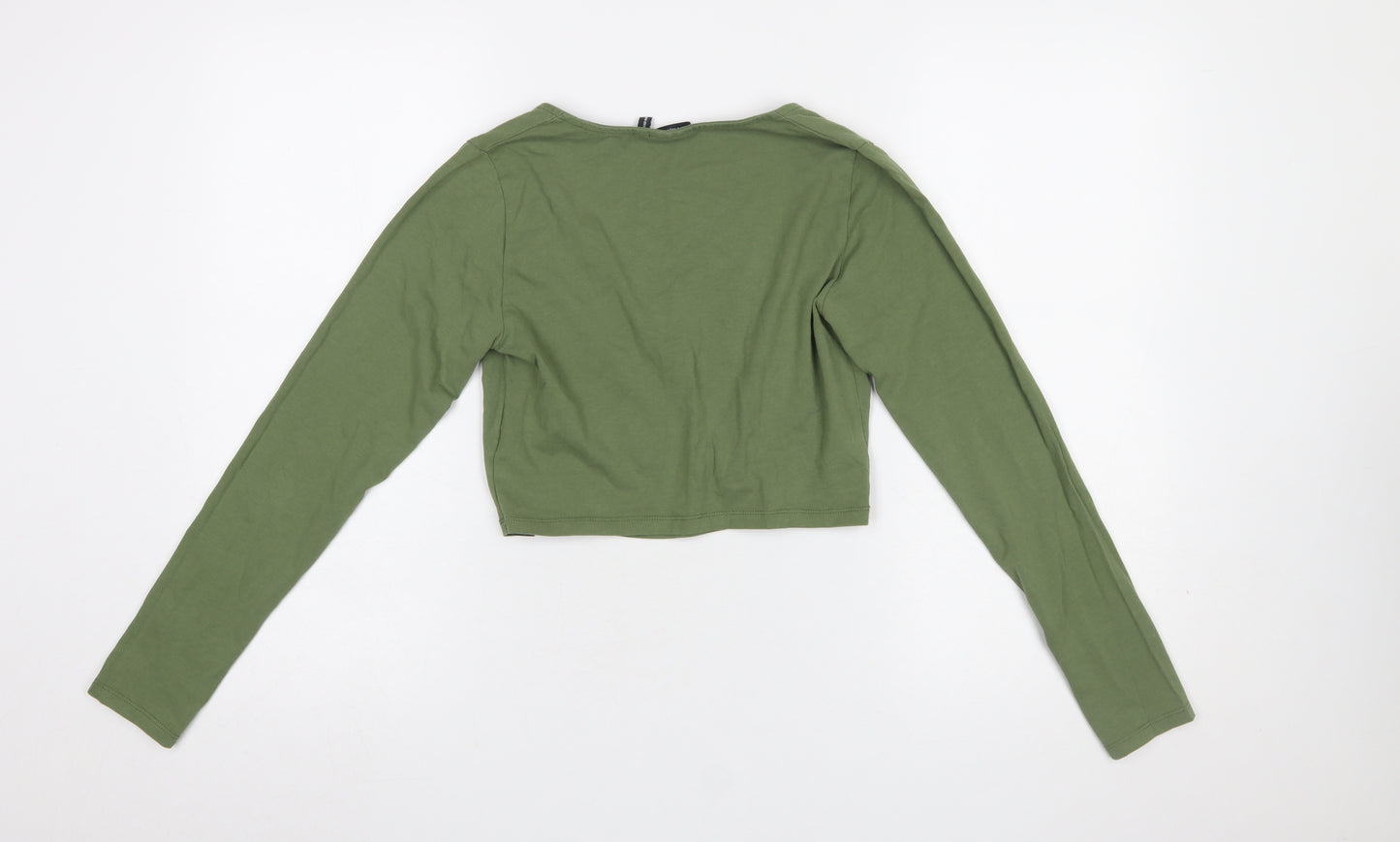 ASOS DESIGN Women’s Green Cropped Long Sleeve Square Neck Top UK 10
