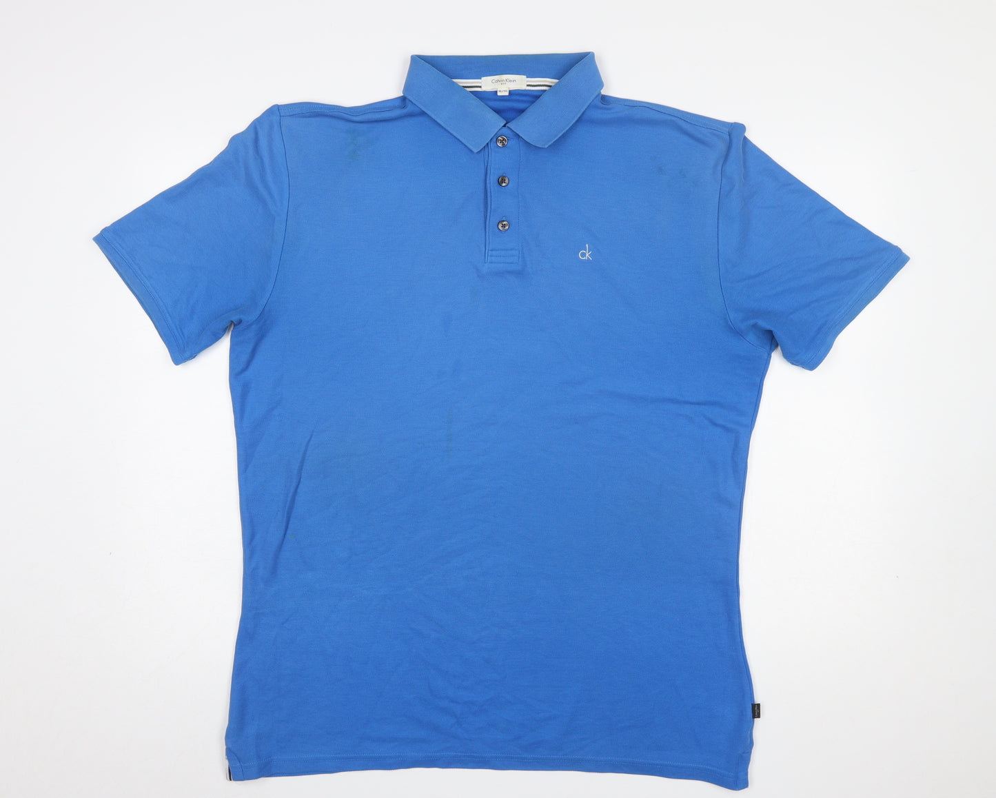 Calvin Klein Golf Blue Men’s XL Slim Fit Cotton Polo Shirt