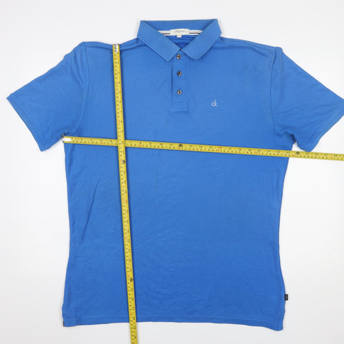 Calvin Klein Golf Blue Men’s XL Slim Fit Cotton Polo Shirt