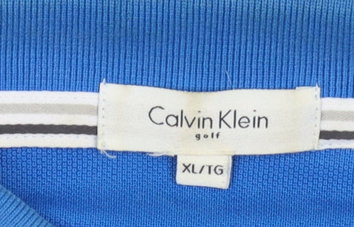 Calvin Klein Golf Blue Men’s XL Slim Fit Cotton Polo Shirt