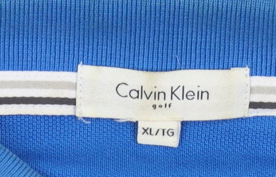 Calvin Klein Golf Blue Men’s XL Slim Fit Cotton Polo Shirt