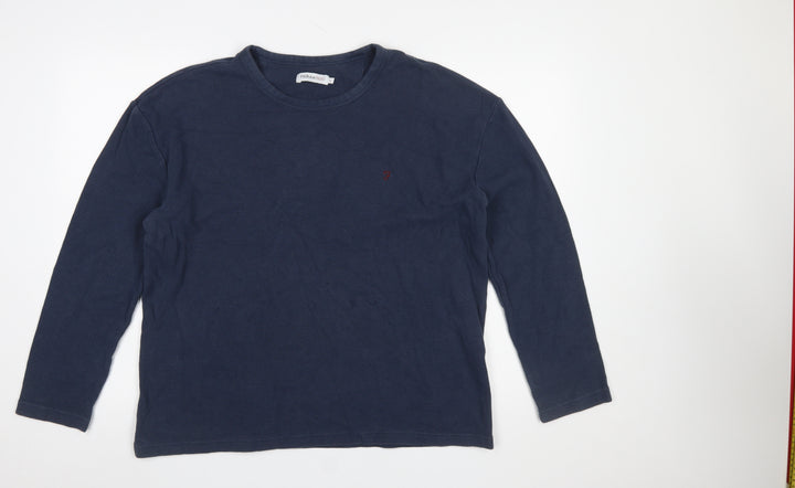 Farah 1920 Men's Blue Long Sleeve Crew Neck Pullover Sweatshirt L