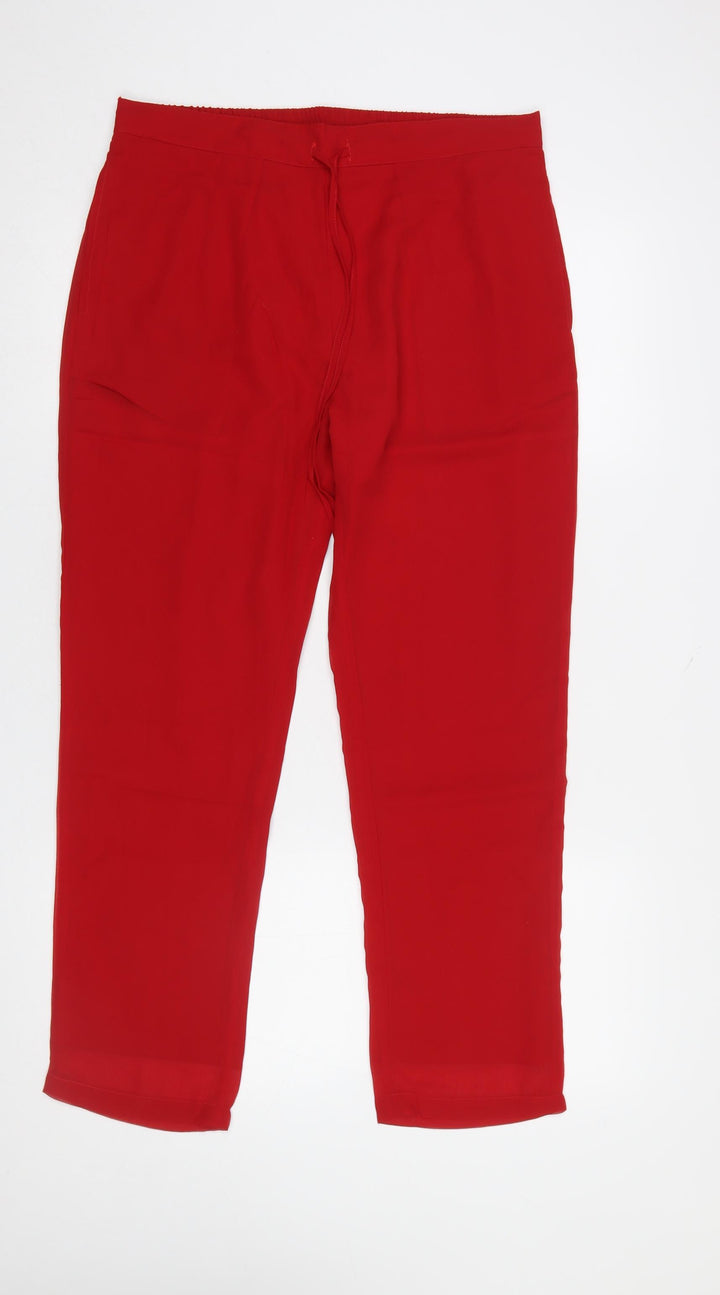 Blossom Women’s Red Cropped Straight Trousers M