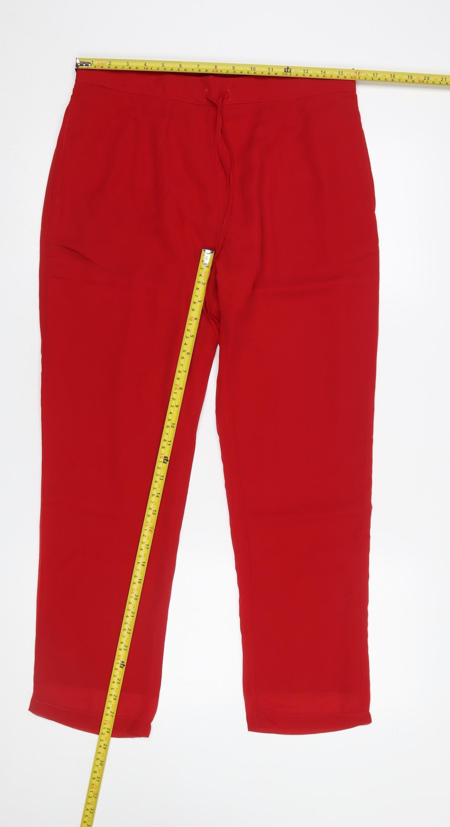 Blossom Women’s Red Cropped Straight Trousers M