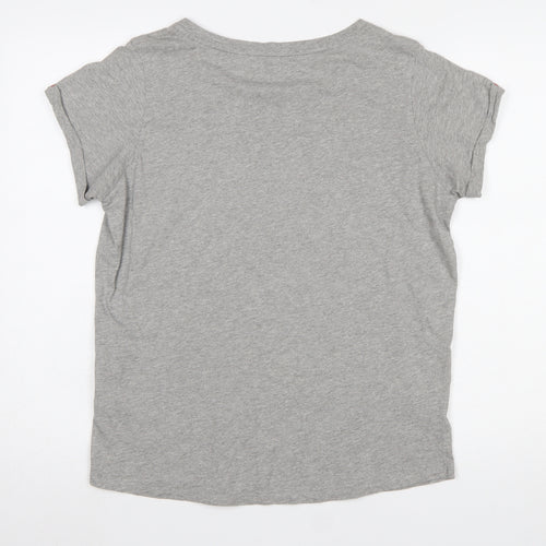 Tommy Hilfiger Womens Grey Cotton Basic Short Sleeve T-Shirt M