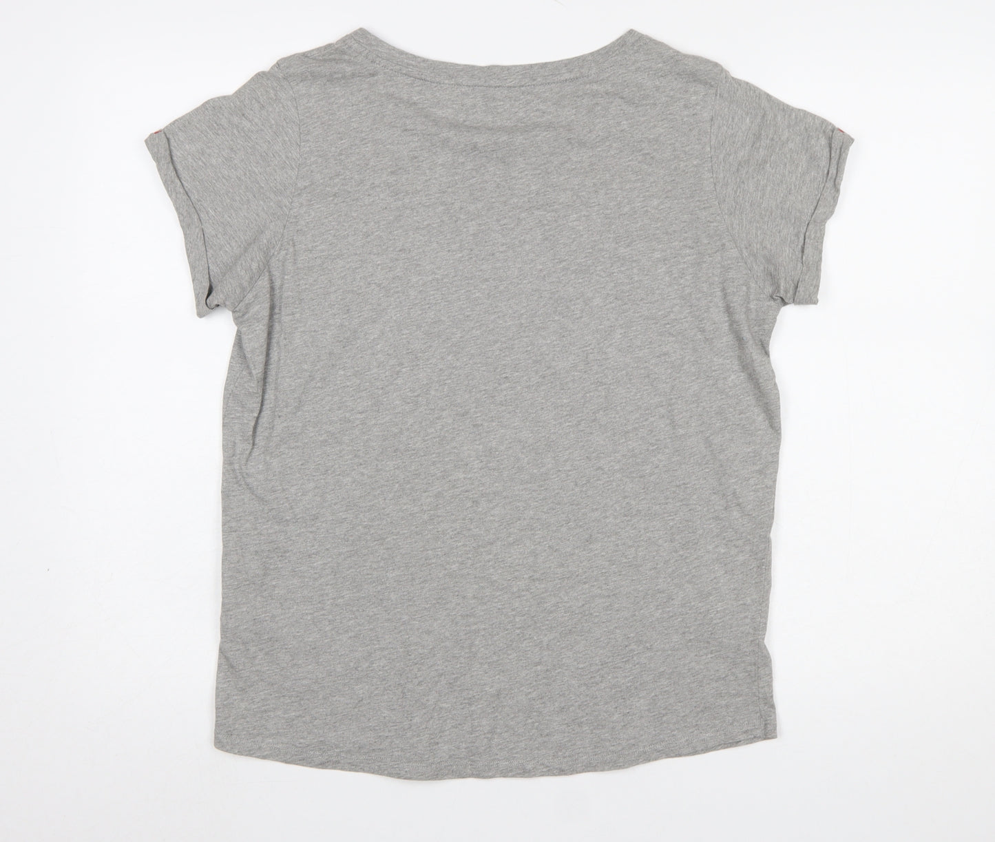 Tommy Hilfiger Womens Grey Cotton Basic Short Sleeve T-Shirt M