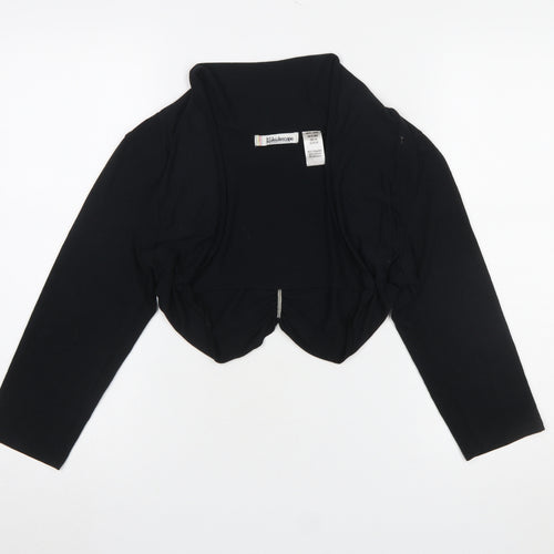 Kaleidoscope Women Black Cropped Long Sleeve Jersey Shrug UK 14