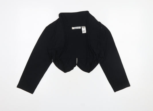 Kaleidoscope Women Black Cropped Long Sleeve Jersey Shrug UK 14