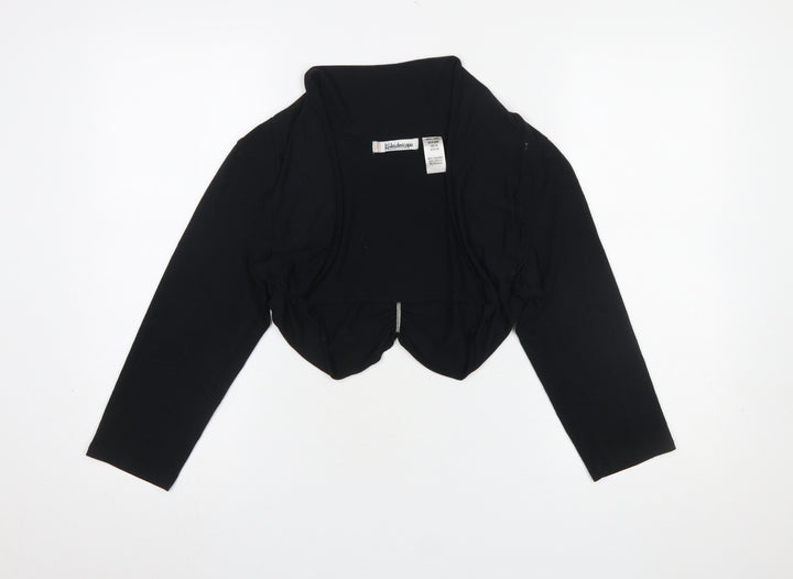 Kaleidoscope Women Black Cropped Long Sleeve Jersey Shrug UK 14