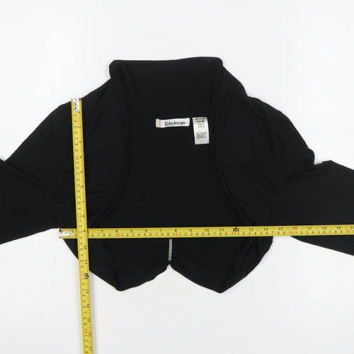 Kaleidoscope Women Black Cropped Long Sleeve Jersey Shrug UK 14