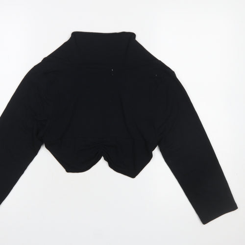 Kaleidoscope Women Black Cropped Long Sleeve Jersey Shrug UK 14