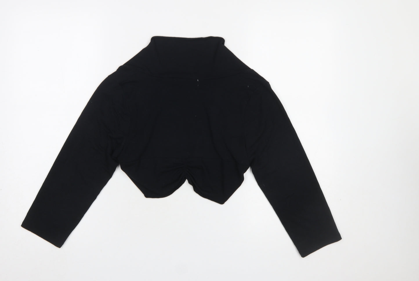 Kaleidoscope Women Black Cropped Long Sleeve Jersey Shrug UK 14