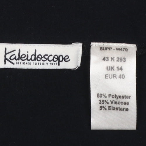 Kaleidoscope Women Black Cropped Long Sleeve Jersey Shrug UK 14
