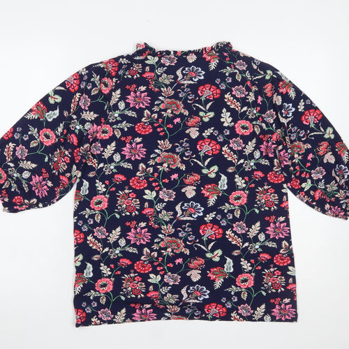 Joules Women’s Multicoloured Floral Ruffle Blouse UK12