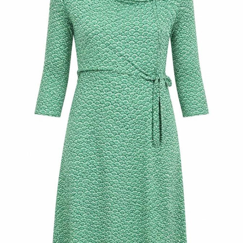 Dickins & Jones Womens Green Geometric Midi Wrap Dress Size 10