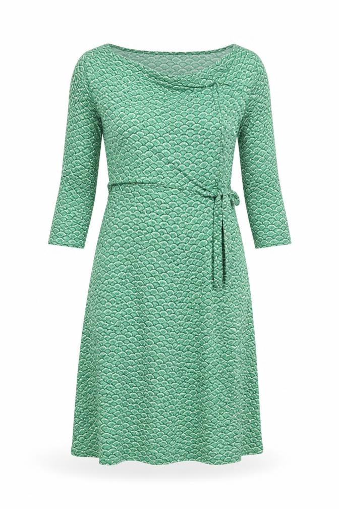 Dickins & Jones Womens Green Geometric Midi Wrap Dress Size 10