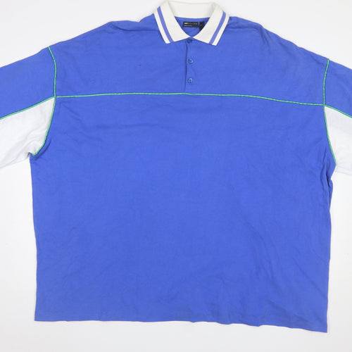 ASOS DESIGN Women Blue Colourblock Polo Shirt M Casual Cotton